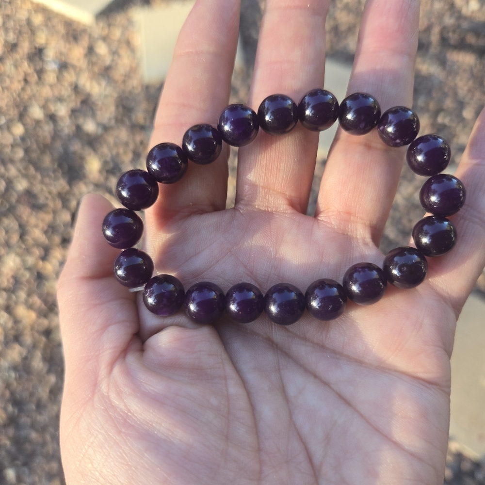 Genuine Amethyst Beaded Bracelet